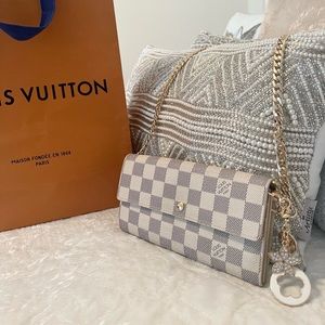 Louis Vuitton Damier Azur wallet on chain
